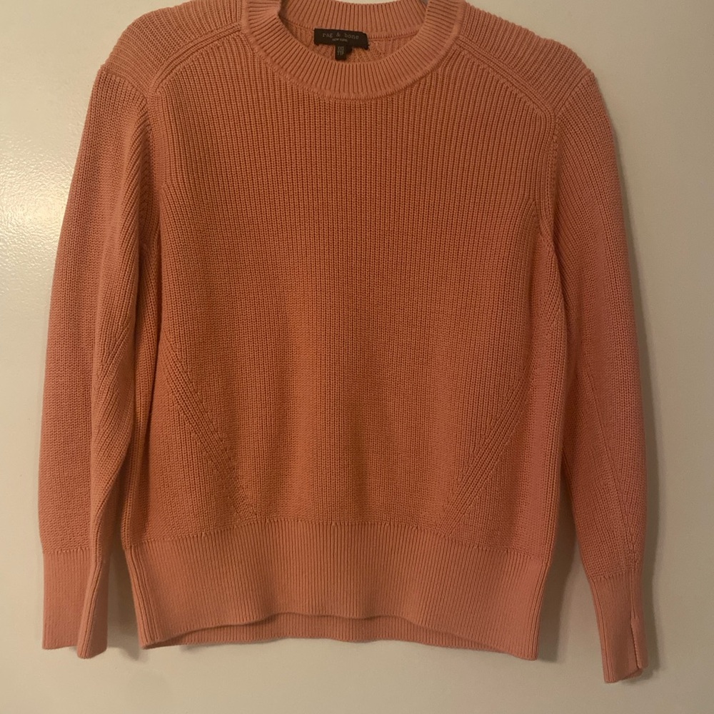 Rag & Bone Cotton Crewneck Women's Coral Sweater